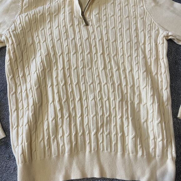 Karen Scott Womens Large Light Yellow Long Sleeve Collared Knit Pullover Sweater - Picture 3 of 5